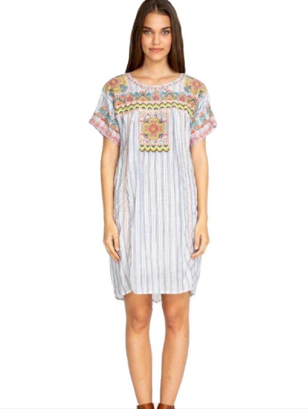 Johnny Was Workshop Tamia‎ Peasant Tunic, Short Dress. Size Small